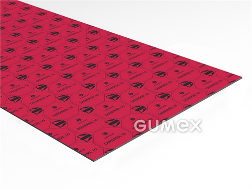 DIMERSIL 10, 0,5mm, 1500x1500mm, 40bar, NBR-SBR/organische Fasern, +140°C (Dampf +120°C), rot, 